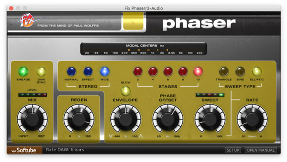 Softube Fix Phaser audio plugin GUI