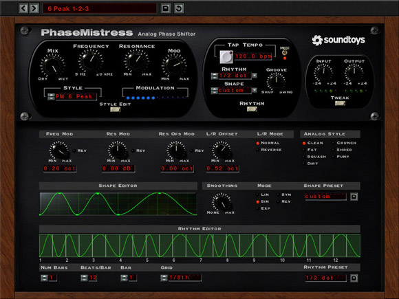 Soundtoys Phase Mistress phaser plugin GUI